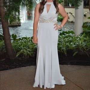 Silver Tiffany Designs Long Halter Dress